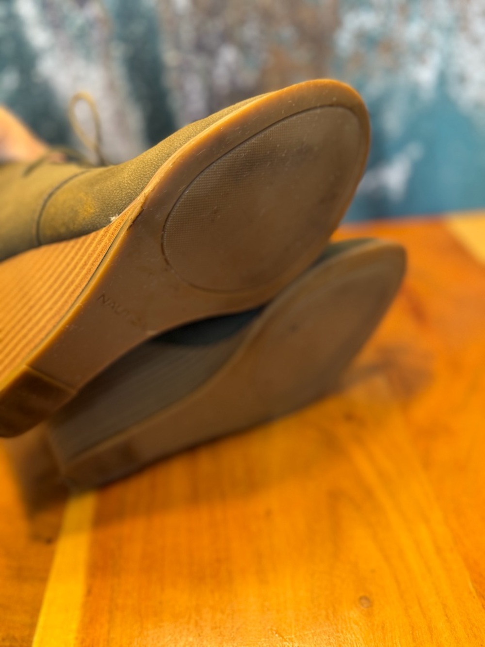 Nautica Classic Olive Wedge Ankle Boots Size 7 (Fair) - Picture 6 of 16